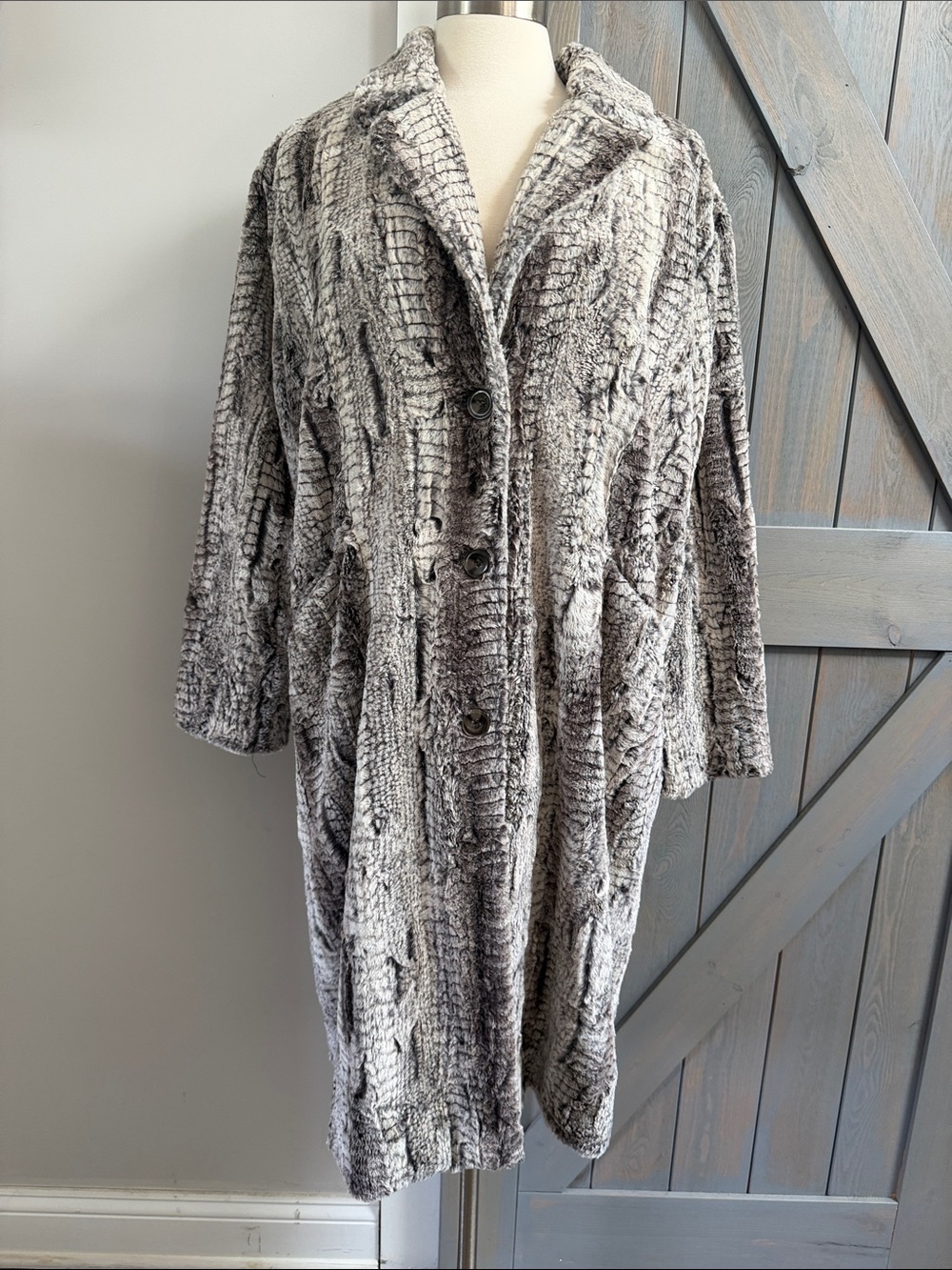 Johnny Was Akela Lapel Faux Fur Jacket Size Large - Picture 4 of 9